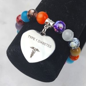 ⚠️ Medical Alert Type 1 Diabetes stretch bracelet